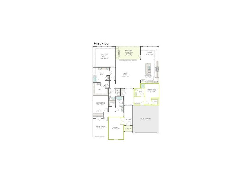 2D floor plan layout of this home in Painted Tree, McKinney, TX (Image 3).