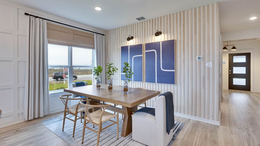 Representative furnished interior of a home built from the Meyerson by DRB Homes in Infinity Square, Kyle (Image 8).