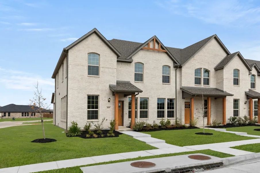 Front exterior of a new home in Sanger Circle, Sanger, TX, highlighting curb appeal (Image 15).