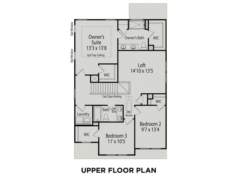 2D floor plan layout for the The Grace A by Davidson Homes LLC in Gregory Village, Lillington, NC (Image 4).