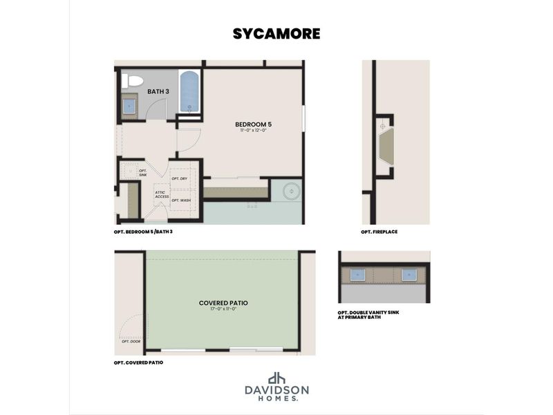 2D floor plan layout for the The Sycamore A by Davidson Homes LLC in Vineyards at Cottonwood, Cottonwood, AZ (Image 5). 2D floor plan layout for the The Sycamore A by Davidson Homes LLC in Vineyards at Cottonwood, Cottonwood, AZ (Image 5).