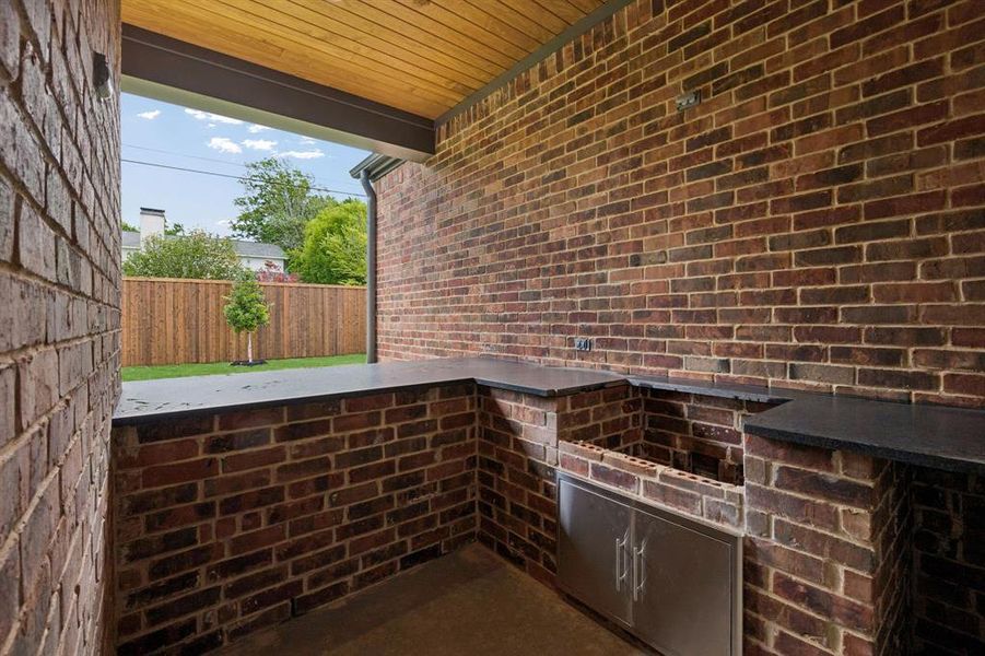 Exterior details and patio area of a home in , Dallas (Image 3). Exterior details and patio area of a home in , Dallas (Image 3).