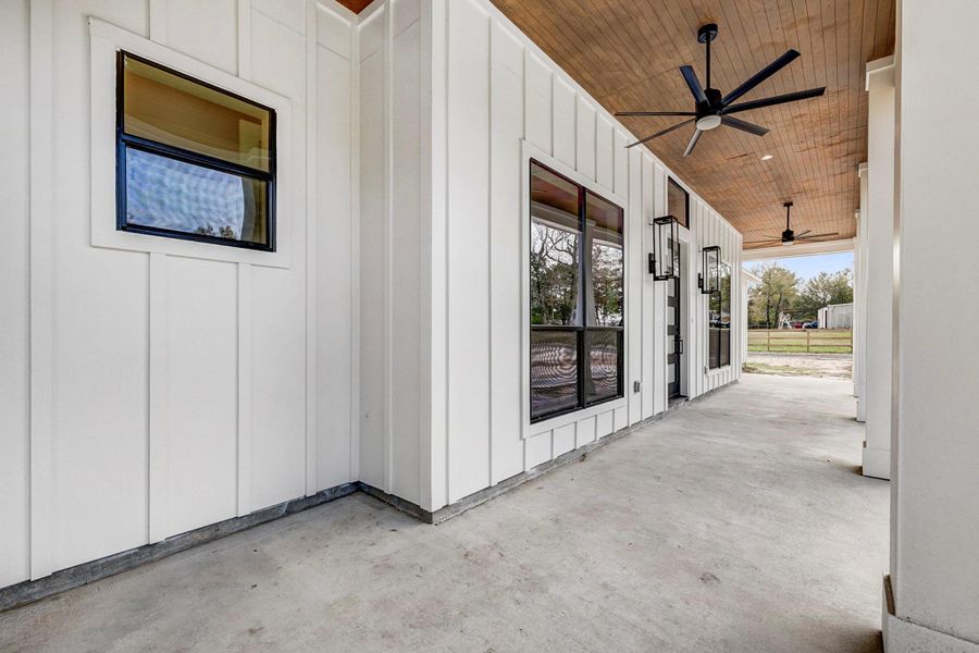 Exterior details and patio area of a home in , Magnolia (Image 4). Exterior details and patio area of a home in , Magnolia (Image 4).