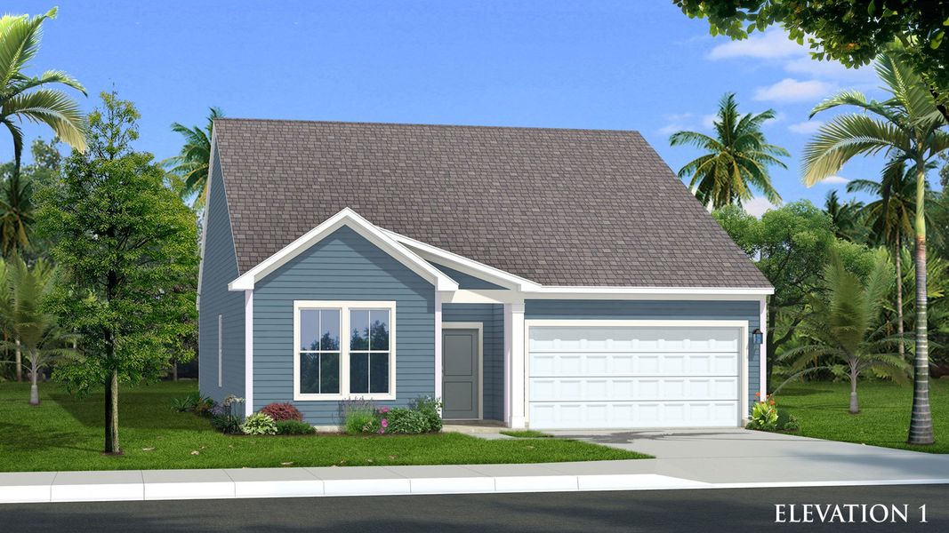 Representative exterior photo of a completed home built from the Chelsea by DRB Homes in Bellerose, Gibsonville, NC (Image 1).