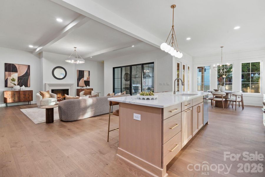 Kitchen - extra large island and dining area