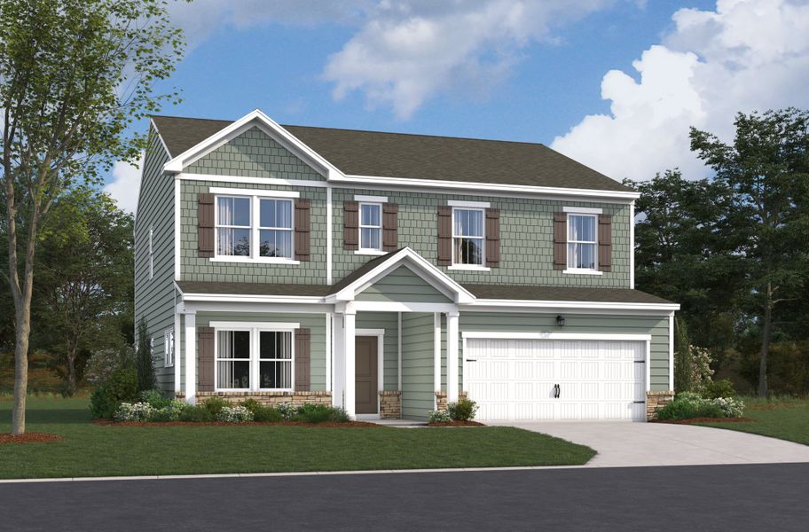 Representative exterior photo of a completed home built from the Franklin by Beazer Homes in Watkins Grove, Raleigh, NC (Image 2). Representative exterior photo of a completed home built from the Franklin by Beazer Homes in Watkins Grove, Raleigh, NC (Image 2).