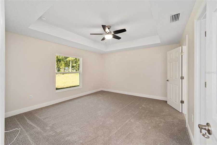 Primary Bedroom with Tray Ceiling