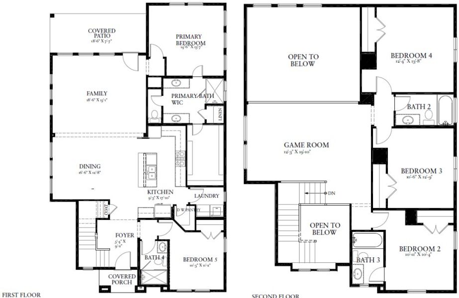 2D floor plan layout for the Homestead by Pacesetter Homes in Easton Park, Austin, TX (Image 3). 2D floor plan layout for the Homestead by Pacesetter Homes in Easton Park, Austin, TX (Image 3).