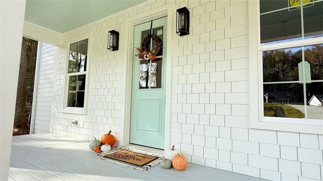 Exterior details and patio area of a home in , Bowdon (Image 3).