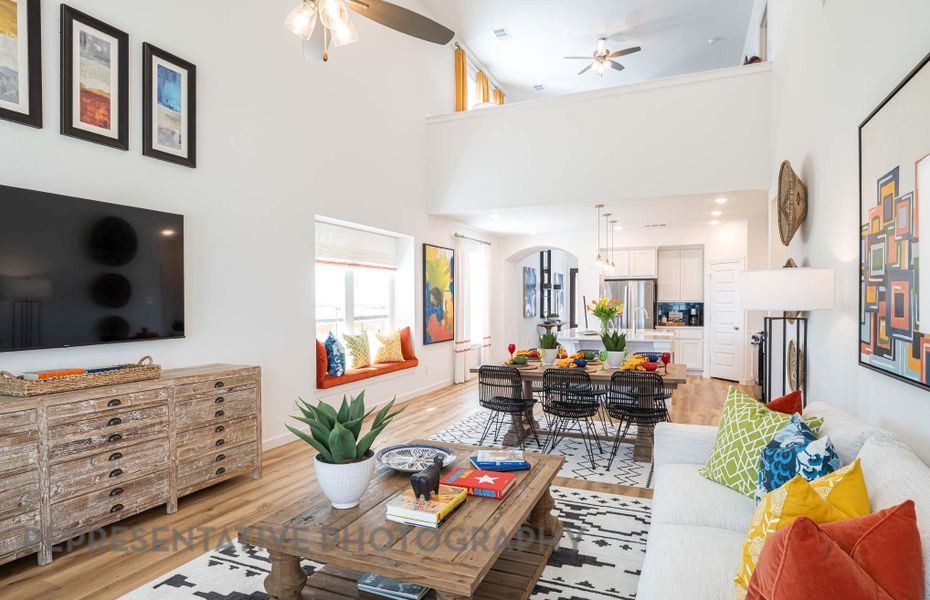 Furnished interior view inside a new home in Pomona: 42ft. lots, Manvel (Image 9).