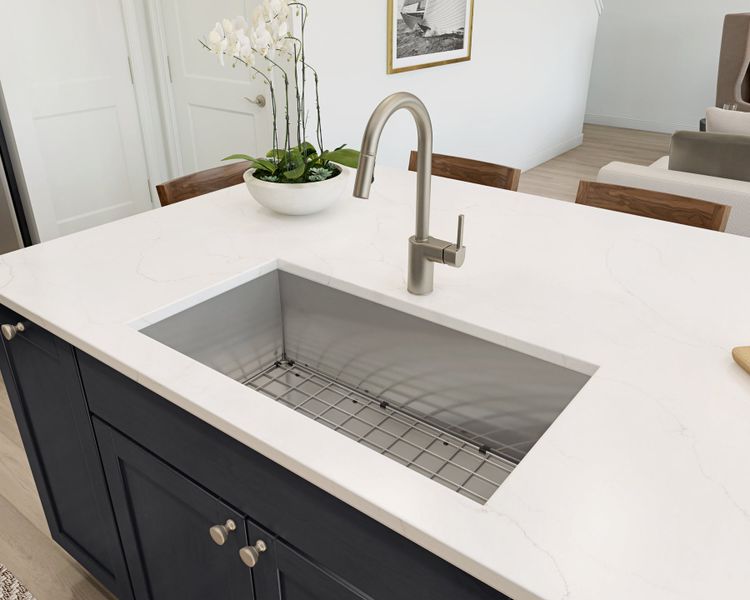 Kitchen with undermount stainless steel sink