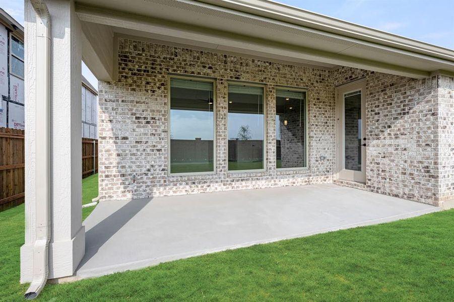 Exterior details and patio area of a home in Wildflower Ranch 60-65, Fort Worth (Image 19). Exterior details and patio area of a home in Wildflower Ranch 60-65, Fort Worth (Image 19).