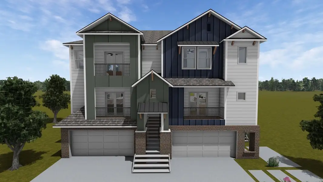 Front exterior of a new home in Townsen Landing, Humble, TX, highlighting curb appeal (Image 8).