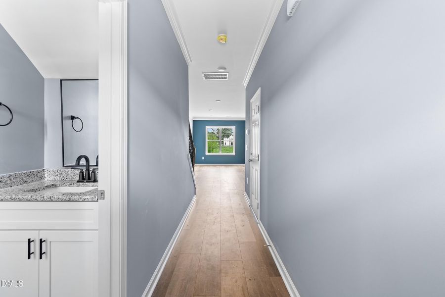 View of hallway and half bath_Pine Duple