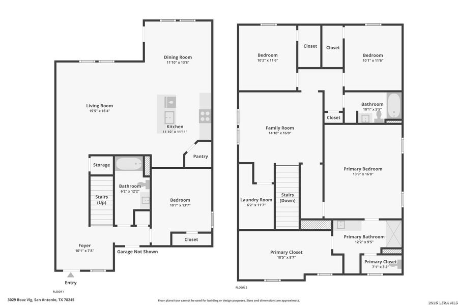 2D floor plan layout of this home in Laurel Vistas, San Antonio, TX (Image 5).