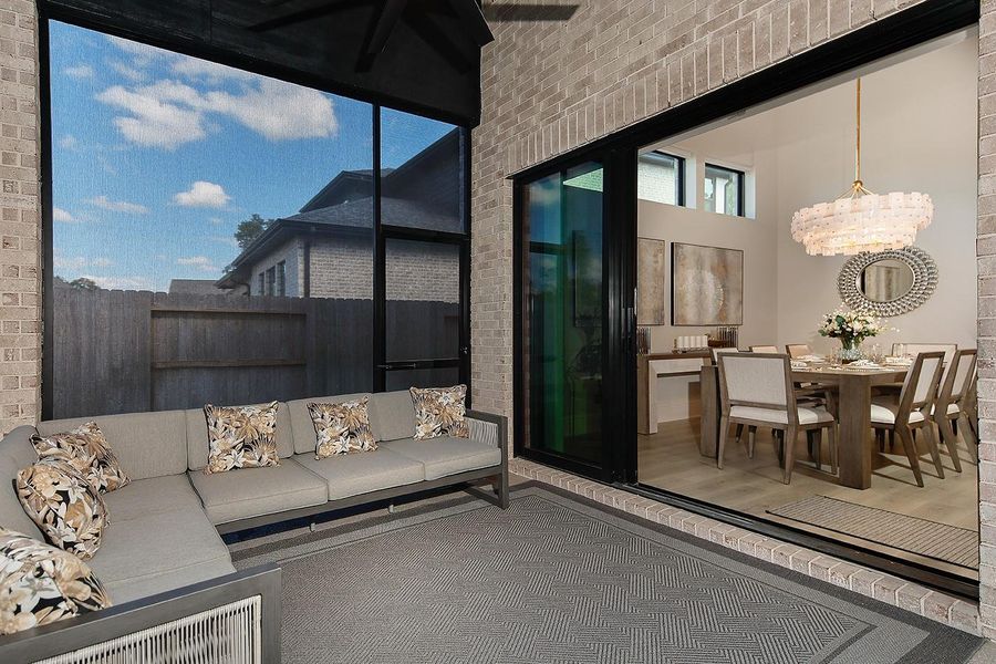 Exterior details and patio area of a home in The Highlands - 65', Porter (Image 25). Exterior details and patio area of a home in The Highlands - 65', Porter (Image 25).