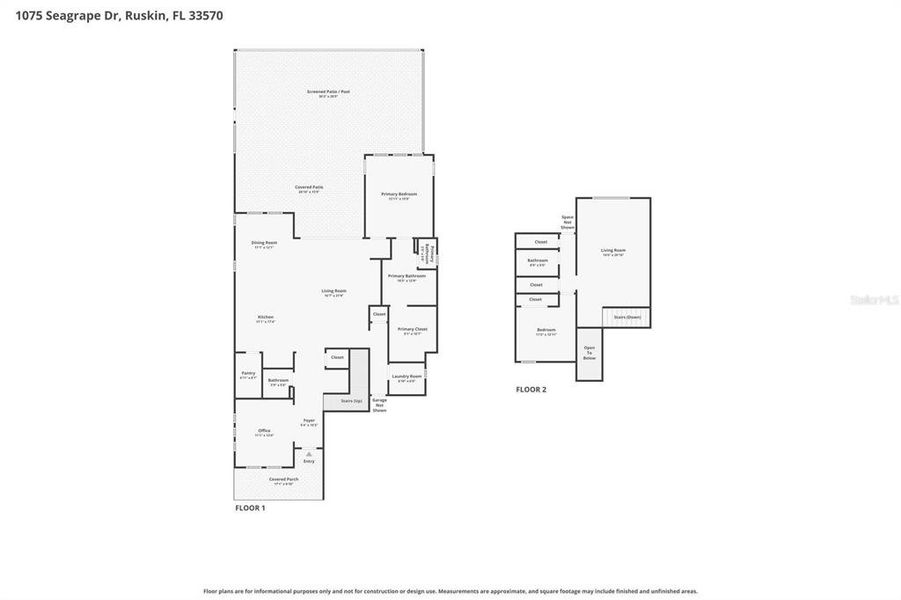 2D floor plan layout of this home in SouthShore Yacht Club, Ruskin, FL (Image 5).