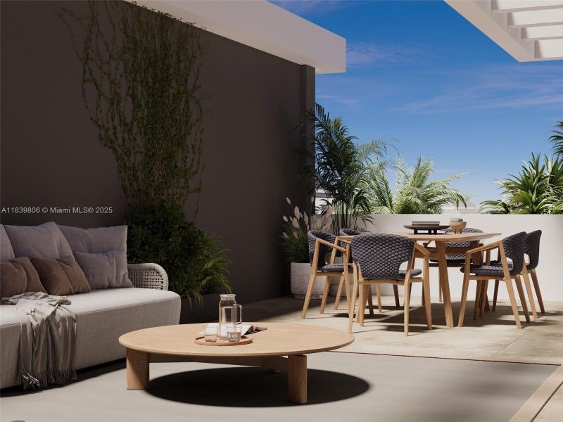 Exterior details and patio area of a home in , Miami Beach (Image 2).