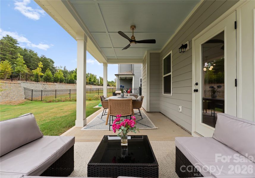 Exterior details and patio area of a home in Avienmore, Charlotte (Image 26).