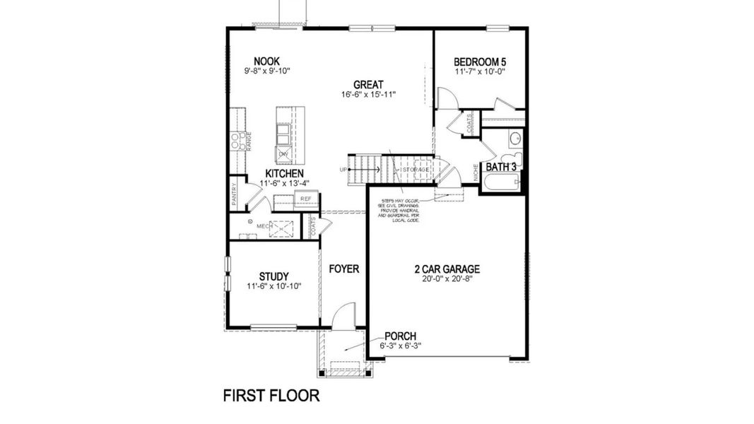 2D floor plan layout for the Henley by D.R. Horton in Vista Meadows, Fort Lupton, CO (Image 3).