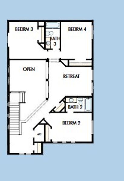 2D floor plan layout for the The Redwing by David Weekley Homes in Vistera of Venice – Garden Series, Nokomis, FL (Image 6).