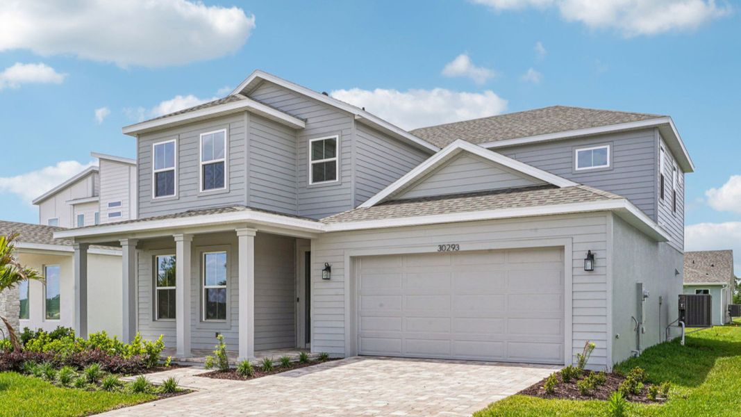 Plumeria Floor Plan Front Exterior Elevation by DRB Homes in Trailside located in Mount Dora, FL Plumeria Floor Plan Front Exterior Elevation by DRB Homes in Trailside located in Mount Dora, FL