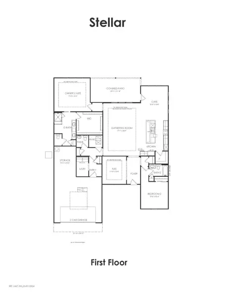 2D floor plan layout for the Stellar by Del Webb in Del Webb Bridgeland, Cypress, TX (Image 4).