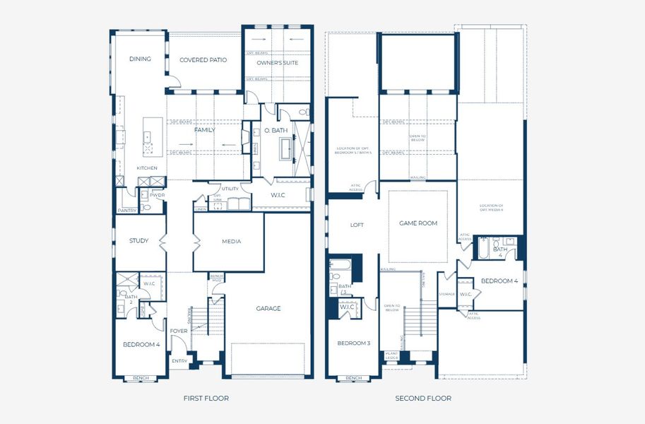 2D floor plan layout of this home in Painted Tree 60' Series, McKinney, TX (Image 3).