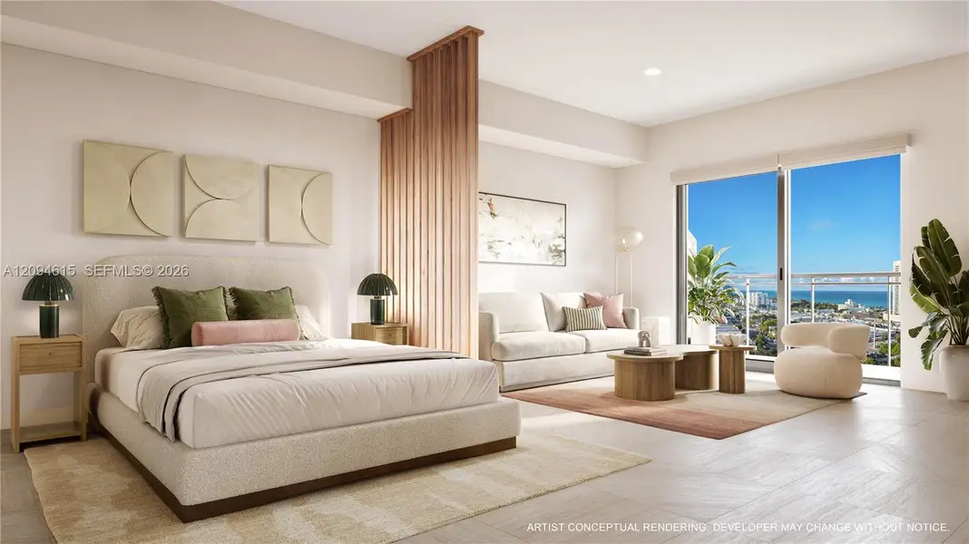 Furnished interior view inside a new home in , Miami Beach (Image 4).