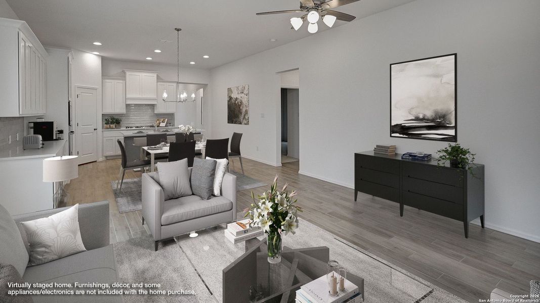 Furnished interior view inside a new home in Ladera 40', San Antonio (Image 17).
