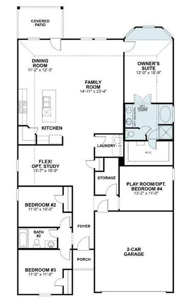 2D floor plan layout of this home in Lago Mar, Santa Fe, TX (Image 5).