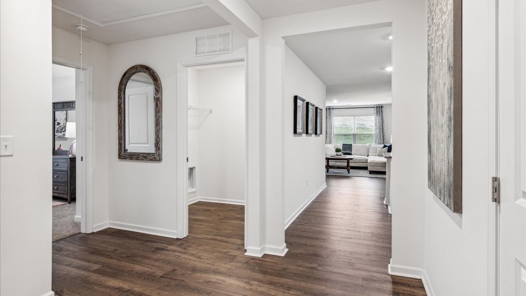 Representative furnished interior of a home built from the Cali by D.R. Horton in Fox Hollow, Dalton (Image 11). Representative furnished interior of a home built from the Cali by D.R. Horton in Fox Hollow, Dalton (Image 11).