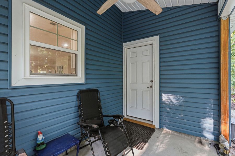 Exterior details and patio area of a home in , St. Matthews (Image 26).