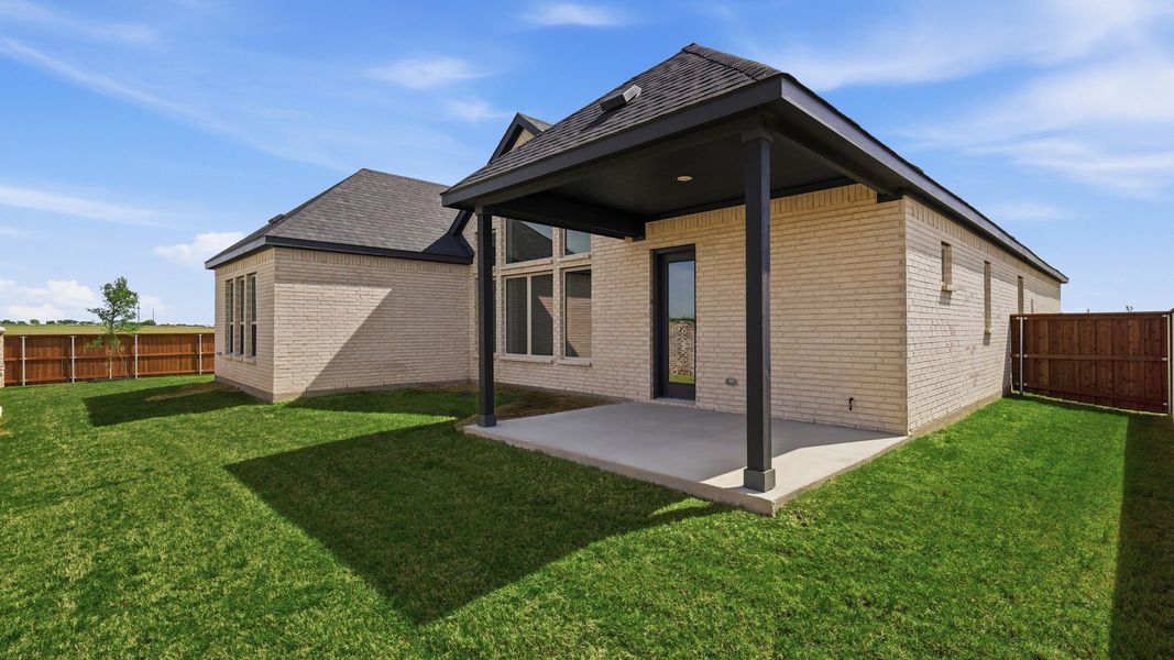 Exterior details and patio area of a home in Green Meadows Classic, Celina (Image 21). Exterior details and patio area of a home in Green Meadows Classic, Celina (Image 21).