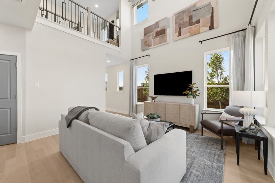 Representative furnished interior of a home built from the Broadway by Landon Homes in Fields - East Village, Frisco (Image 8). Representative furnished interior of a home built from the Broadway by Landon Homes in Fields - East Village, Frisco (Image 8).