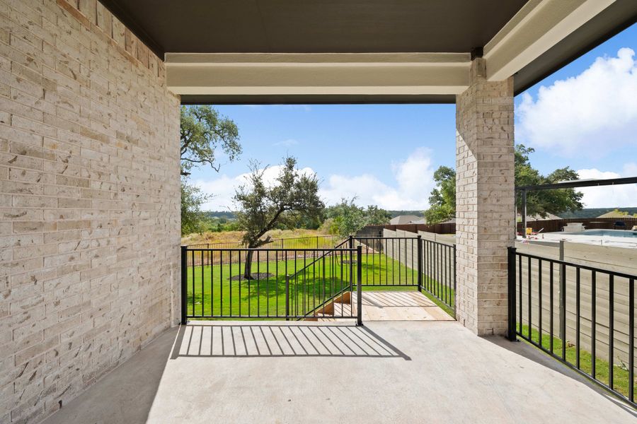 Exterior details and patio area of a home in Wolf Ranch, Georgetown (Image 30).