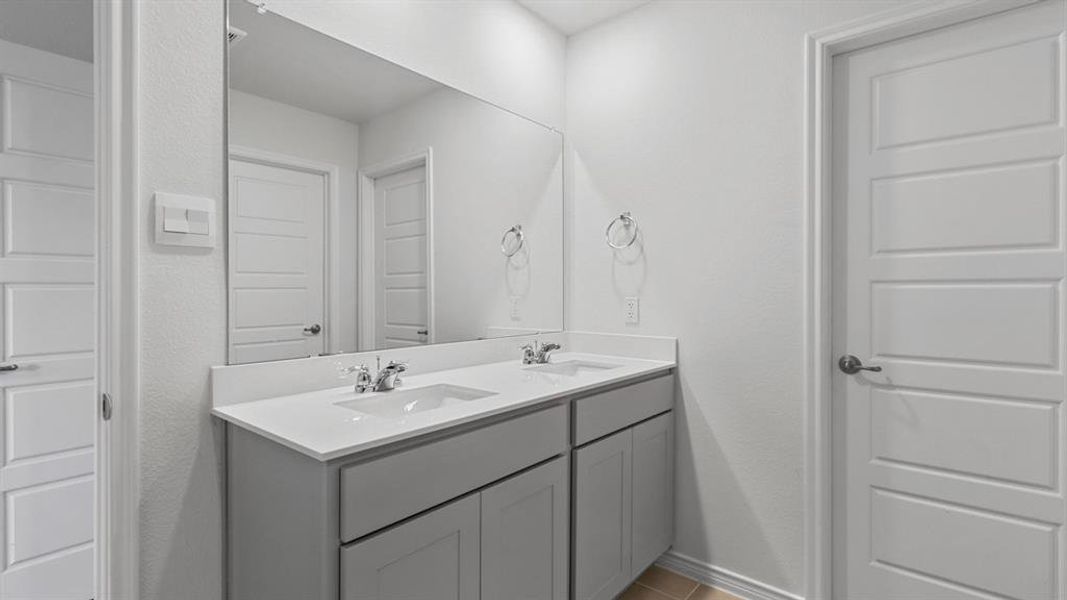 Full bathroom featuring double vanity