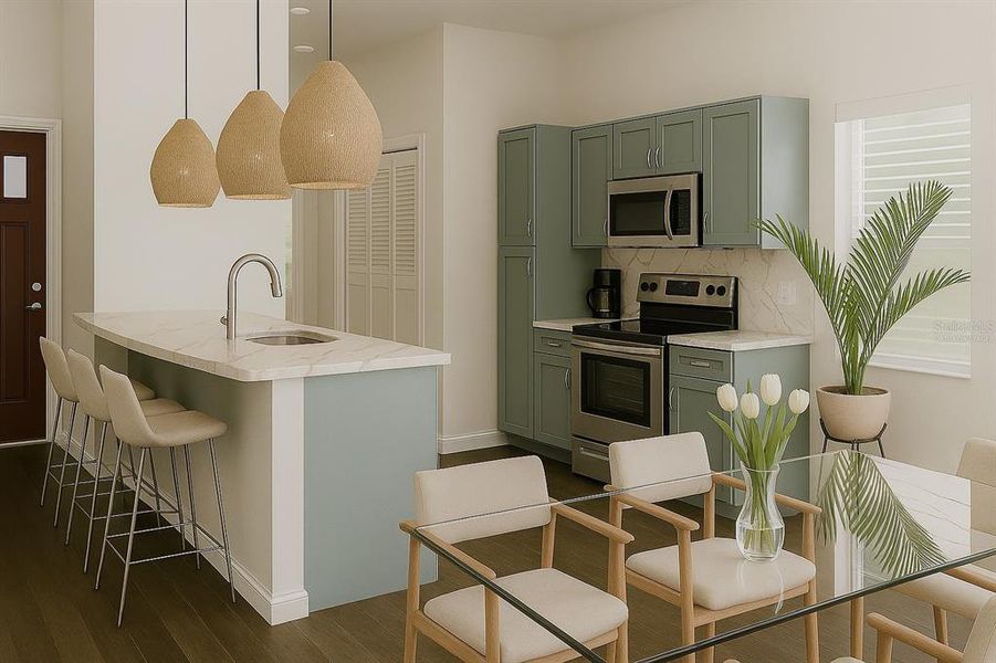 Furnished interior view inside a new home in , Deland (Image 17).