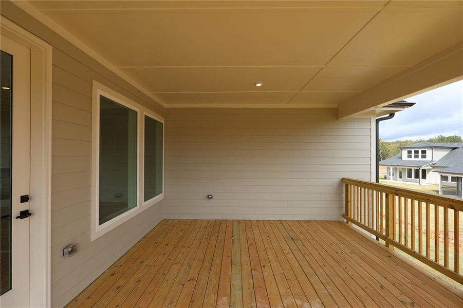 Exterior details and patio area of a home in Crescent Pointe at Great Sky, Canton (Image 3).