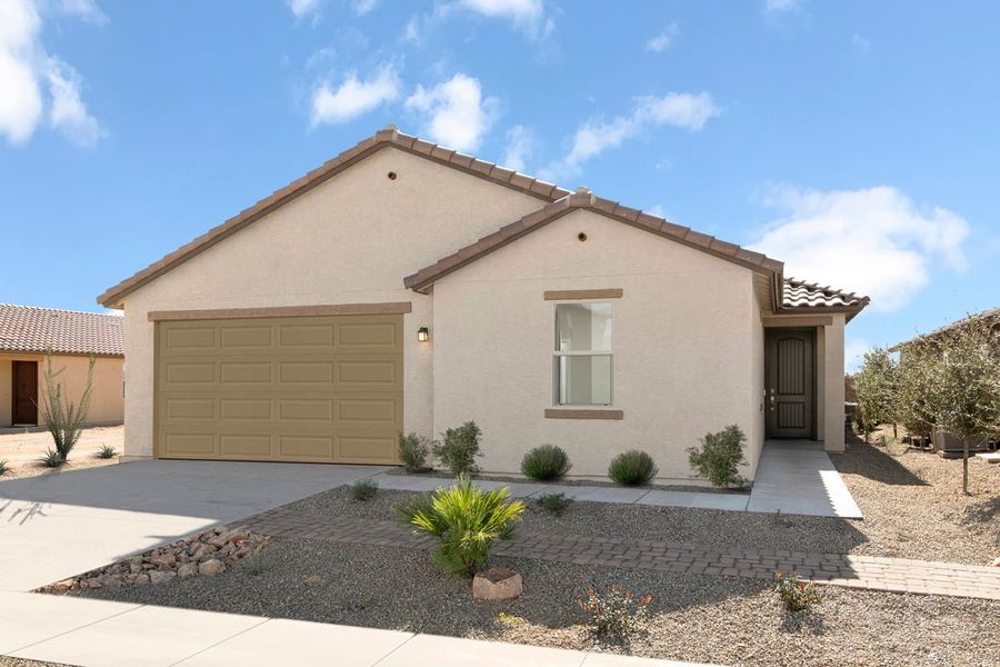 Representative exterior photo of a completed home built from the 2013 by KB Home in Bella Tierra Horizon, Tucson, AZ (Image 15).