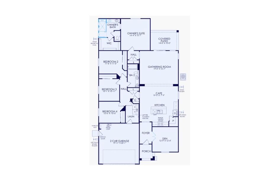 2D floor plan layout of this home in El Cidro, Goodyear, AZ (Image 4).