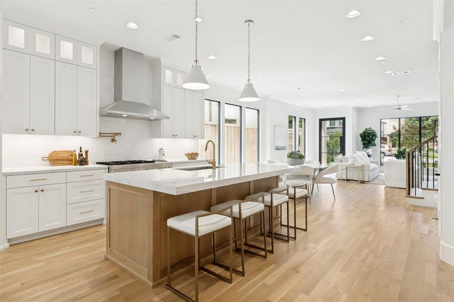 Kitchen open to the Dining & Living Areas