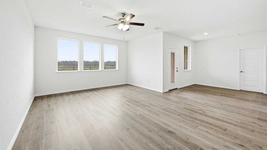 Representative unfurnished interior of a home built from the Medbourne by D.R. Horton in Silverado, Aubrey (Image 12). Representative unfurnished interior of a home built from the Medbourne by D.R. Horton in Silverado, Aubrey (Image 12).