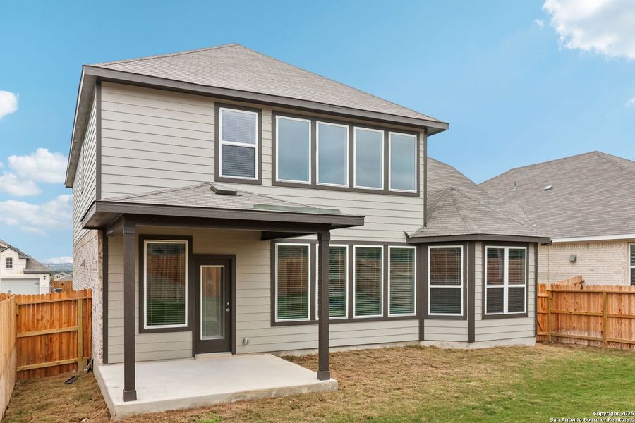 Exterior details and patio area of a home in Sagebrooke - Classic Series, San Antonio (Image 3). Exterior details and patio area of a home in Sagebrooke - Classic Series, San Antonio (Image 3).