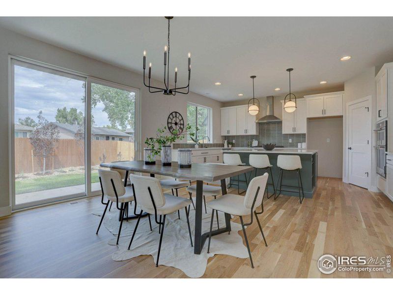 Dining area opens to the kitchen