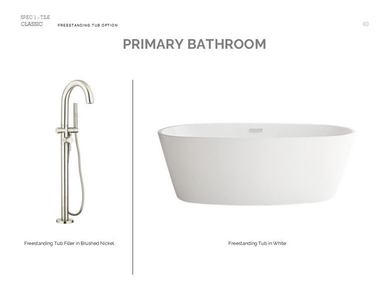 Classic Look Palette 6: Primary Bathroom Selection Sheet (*Artist rendering used for illustration purposes only.) Classic Look Palette 6: Primary Bathroom Selection Sheet (*Artist rendering used for illustration purposes only.)
