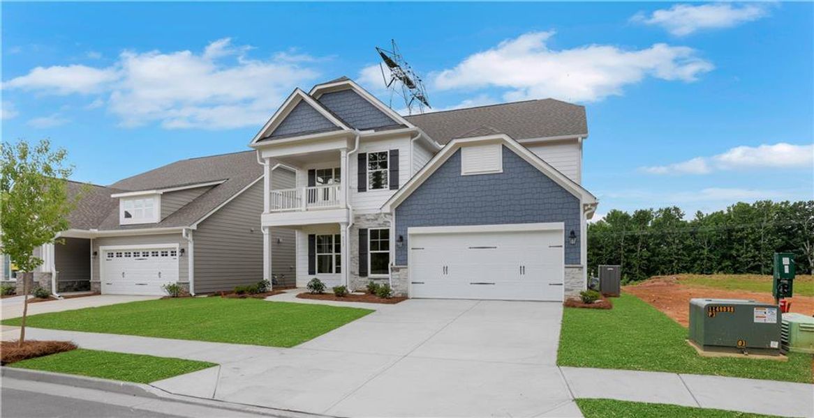 Front exterior of a new home in Marble Tree, Ball Ground, GA, highlighting curb appeal (Image 26).