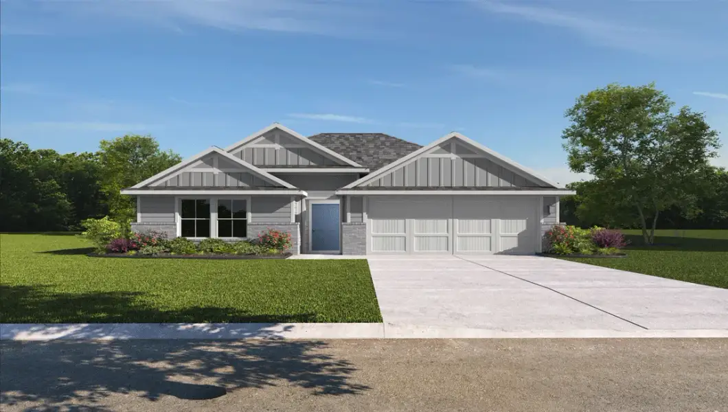 Representative exterior photo of a completed home built from the Texas Cali by D.R. Horton in Wildwood Estates, Nolanville, TX (Image 22).