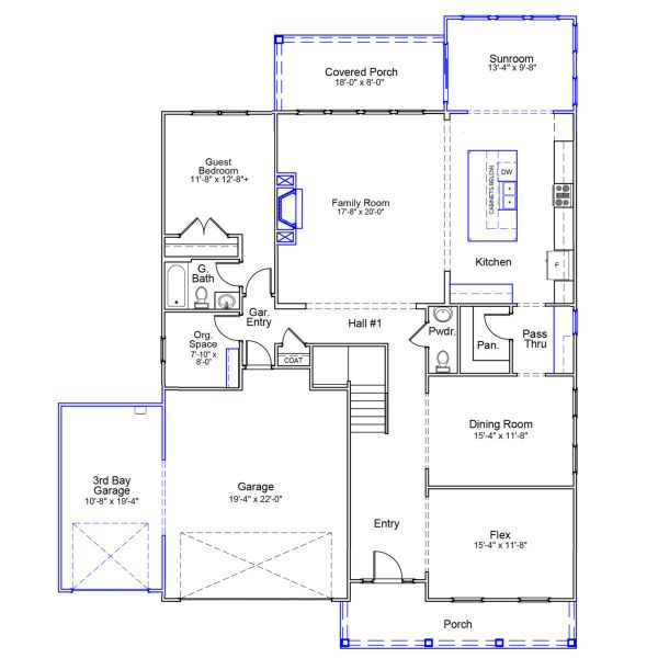 2D floor plan layout of this home in Cornerstone, Anderson, SC (Image 3). 2D floor plan layout of this home in Cornerstone, Anderson, SC (Image 3).