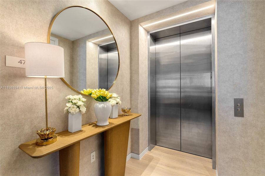 Furnished interior view inside a new home in Aston Martin Residences, Miami (Image 17).